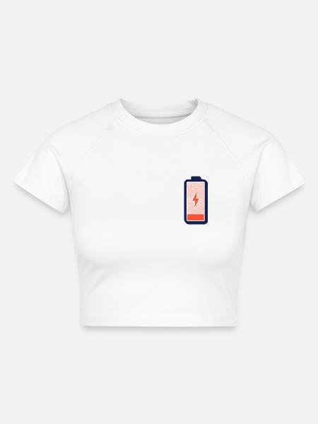 Akku leer – Lade mich auf! - Cropped Frauen Organic T-Shirt - Weiß