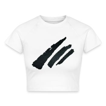Streifen Pinsel - Cropped Frauen Organic T-Shirt - Weiß - Vorne - AI Model Female 172 dark (172cm)