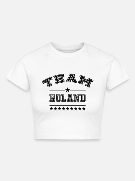 Team Roland - Cropped Frauen Organic T-Shirt - Weiß