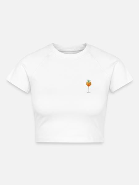 Minialistischer Spritz - Cropped Frauen Organic T-Shirt - Weiß