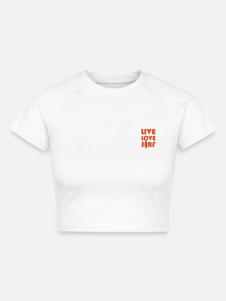 Surf - Cropped Frauen Organic T-Shirt - Weiß