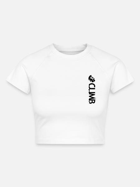 climb - Cropped Frauen Organic T-Shirt - Weiß