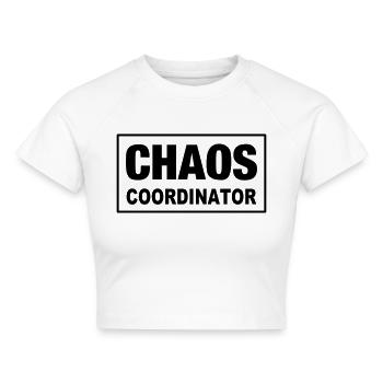 Chaos Coordinator Genie beherrscht chaos Boss Chef - Cropped Frauen Organic T-Shirt - Weiß - Vorne - AI Model Female 172 dark (172cm)