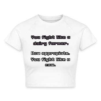 Dairy Farmer 4 - Cropped Frauen Organic T-Shirt - Weiß - Vorne - AI Model Female 172 dark (172cm)