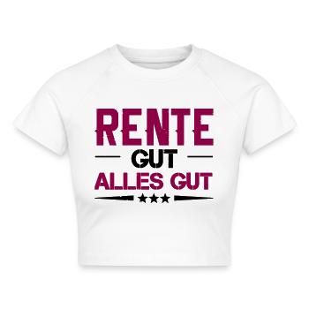 rente gut alles gut - Cropped Frauen Organic T-Shirt - Weiß - Vorne - AI Model Female 172 dark (172cm)