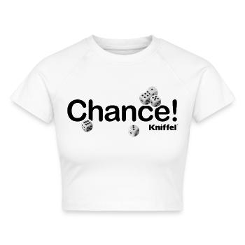 Kniffel Chance - Cropped Frauen Organic T-Shirt - Weiß - Vorne - AI Model Female 172 dark (172cm)