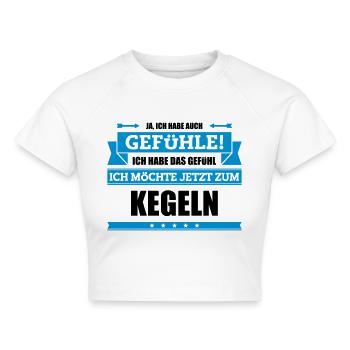 Lustiger Kegel Spruch - Cropped Frauen Organic T-Shirt - Weiß - Vorne - AI Model Female 172 dark (172cm)