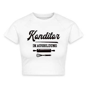 Konditor Ausbildung Konditorazubi Lehre Azubi - Cropped Frauen Organic T-Shirt - Weiß - Vorne - AI Model Female 172 dark (172cm)