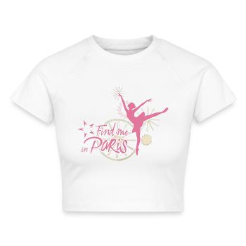 Find me in Paris Logo - Cropped Frauen Organic T-Shirt - Weiß - Vorne - AI Model Female 172 dark (172cm)