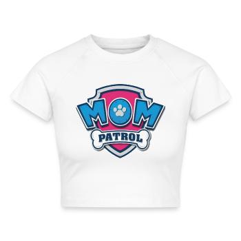 Paw Patrol Mom Patrol Muttertag - Cropped Frauen Organic T-Shirt - Weiß - Vorne - AI Model Female 172 dark (172cm)
