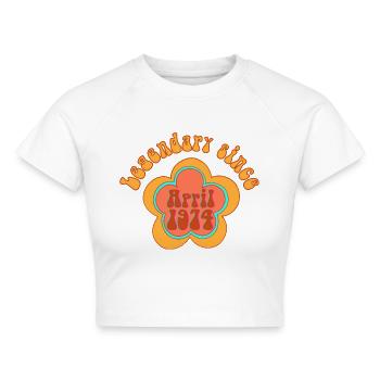 Legendär seit April 1974 Geburtstag Retro Geboren - Cropped Frauen Organic T-Shirt - Weiß - Vorne - AI Model Female 172 dark (172cm)