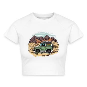 Der Offroad-Solist - Cropped Frauen Organic T-Shirt - Weiß - Vorne - AI Model Female 172 dark (172cm)