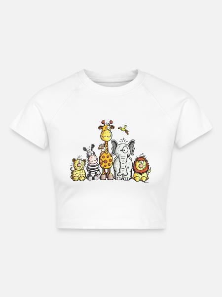 Das Safari Team - Cropped Frauen Organic T-Shirt - Weiß