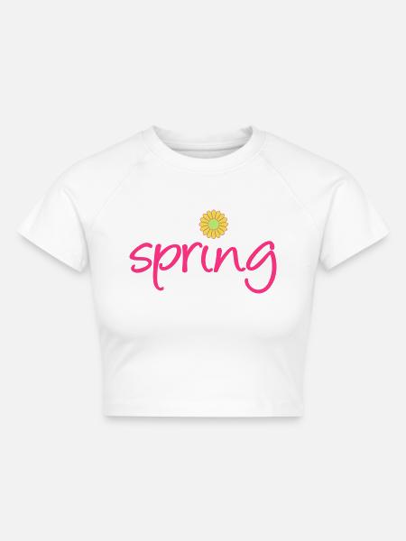Spring - Cropped Frauen Organic T-Shirt - Weiß