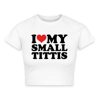 Kleine Brüste Titties Titten Busen Brust Satire - Cropped Frauen Organic T-Shirt - Weiß - Vorne - AI Model Female 172 dark (172cm)