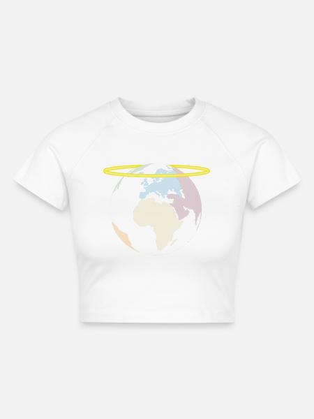 holy earth!? - Cropped Frauen Organic T-Shirt - Weiß