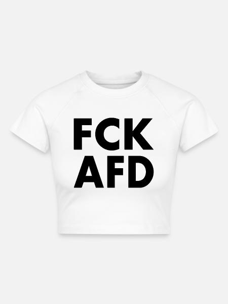 Fck afd - Cropped Frauen Organic T-Shirt - Weiß