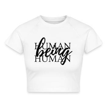 Human bl - Cropped Frauen Organic T-Shirt - Weiß - Vorne - AI Model Female 172 dark (172cm)