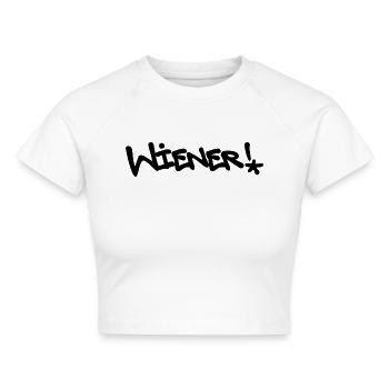 Wiener - Cropped Frauen Organic T-Shirt - Weiß - Vorne - AI Model Female 172 dark (172cm)
