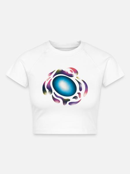 Galaxie Design - Cropped Frauen Organic T-Shirt - Weiß