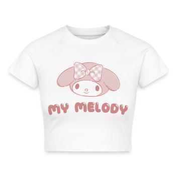 My Melody Portrait - Cropped Frauen Organic T-Shirt - Weiß - Vorne - AI Model Female 172 dark (172cm)