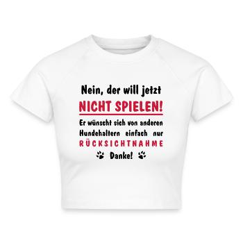 will nicht spielen will nur spielen - Cropped Frauen Organic T-Shirt - Weiß - Vorne - AI Model Female 172 dark (172cm)