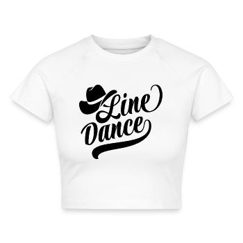 Linedance Linedancing Country Fan - Sticker - Cropped Frauen Organic T-Shirt - Weiß - Vorne - AI Model Female 172 dark (172cm)