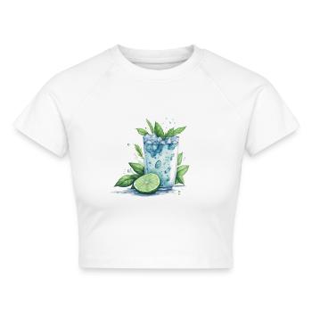 Erfrischendes Sommergetränk - Cropped Frauen Organic T-Shirt - Weiß - Vorne - AI Model Female 172 dark (172cm)
