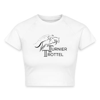 Turniertrottel - Cropped Frauen Organic T-Shirt - Weiß - Vorne - AI Model Female 172 dark (172cm)