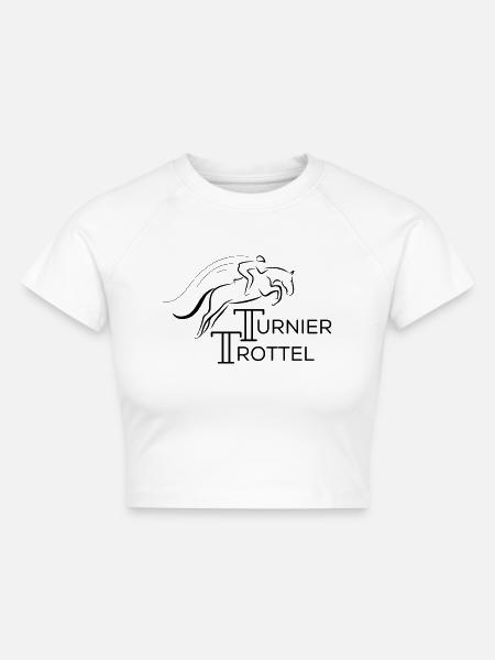 Turniertrottel - Cropped Frauen Organic T-Shirt - Weiß