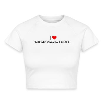 Liebe Deine Stadt - Cropped Frauen Organic T-Shirt - Weiß - Vorne - AI Model Female 172 dark (172cm)