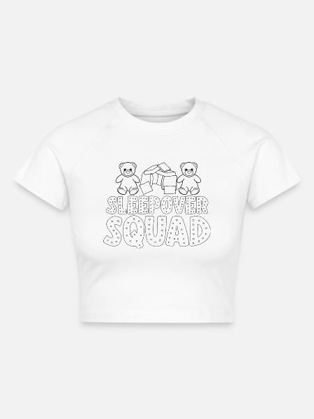 Übernachtungsparty Pyjama Pyjamaparty - Cropped Frauen Organic T-Shirt - Weiß