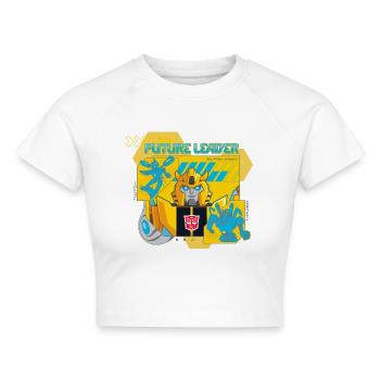 Transformers Earth Spark Future Leader - Cropped Frauen Organic T-Shirt - Weiß - Vorne - AI Model Female 172 dark (172cm)