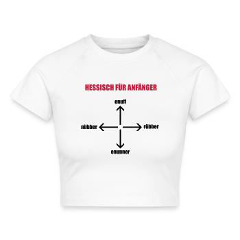 Hessischer Sprachkurs - Cropped Frauen Organic T-Shirt - Weiß - Vorne - AI Model Female 172 dark (172cm)