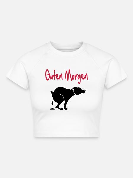 hund - Cropped Frauen Organic T-Shirt - Weiß