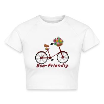 umweltfreundlich - Cropped Frauen Organic T-Shirt - Weiß - Vorne - AI Model Female 172 dark (172cm)