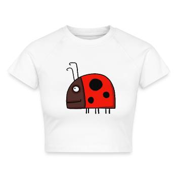 Marienkäfer - Cropped Frauen Organic T-Shirt - Weiß - Vorne - AI Model Female 172 dark (172cm)