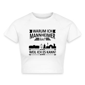 Mannheim Monnem Mannheimat - Cropped Frauen Organic T-Shirt - Weiß - Vorne - AI Model Female 172 dark (172cm)