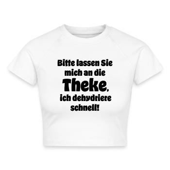 An die Theke - Cropped Frauen Organic T-Shirt - Weiß - Vorne - AI Model Female 172 dark (172cm)