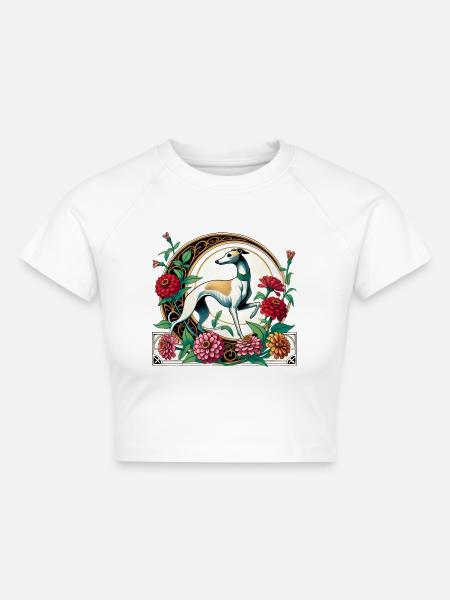 Whippet - Cropped Frauen Organic T-Shirt - Weiß
