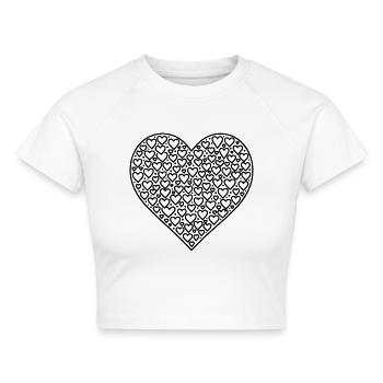 kleine herzen SW - Cropped Frauen Organic T-Shirt - Weiß - Vorne - AI Model Female 172 dark (172cm)