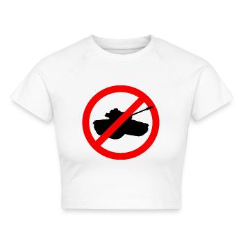 Friedensbewegung - Cropped Frauen Organic T-Shirt - Weiß - Vorne - AI Model Female 172 dark (172cm)