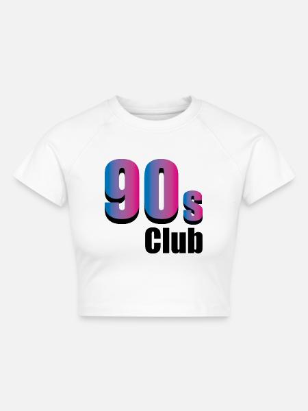 90s club - Cropped Frauen Organic T-Shirt - Weiß