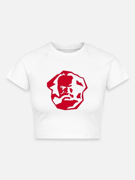 Karl Marx - Cropped Frauen Organic T-Shirt - Weiß