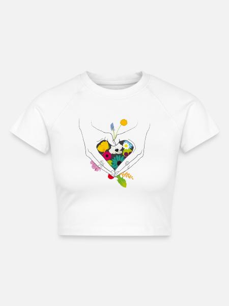 Sommerliebe - Cropped Frauen Organic T-Shirt - Weiß
