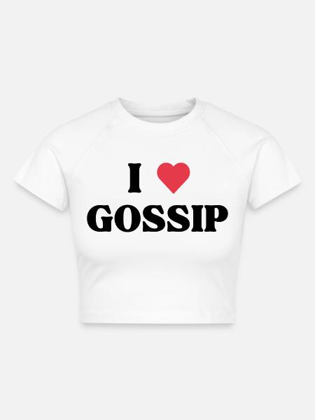 I love Gossip - Cropped Frauen Organic T-Shirt - Weiß