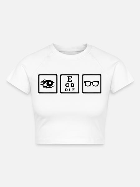 Optiker - Cropped Frauen Organic T-Shirt - Weiß