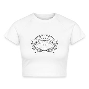 Krebs - Cropped Frauen Organic T-Shirt - Weiß - Vorne - AI Model Female 172 dark (172cm)