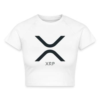 Ripple XRP Logo - Cropped Frauen Organic T-Shirt - Weiß - Vorne - AI Model Female 172 dark (172cm)
