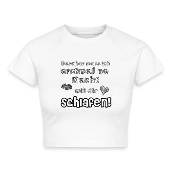 Sex versaut Witz pervers bumsen Geschenk - Cropped Frauen Organic T-Shirt - Weiß - Vorne - AI Model Female 172 dark (172cm)